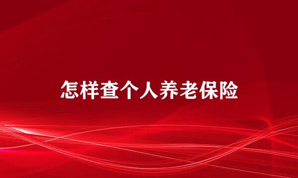 怎样查个人养老保险
