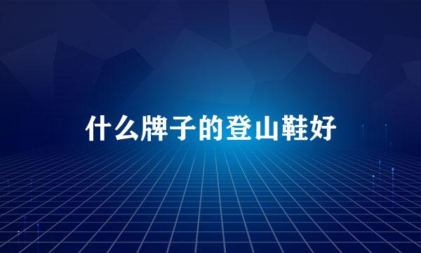 什么牌子的登山鞋好