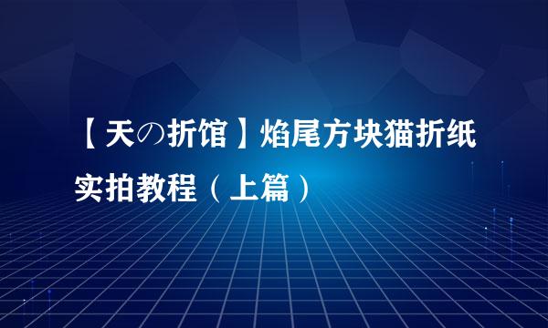 【天の折馆】焰尾方块猫折纸实拍教程(上篇)