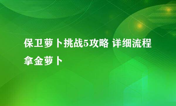 保卫萝卜挑战5攻略 详细流程拿金萝卜