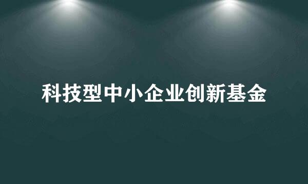 科技型中小企业创新基金