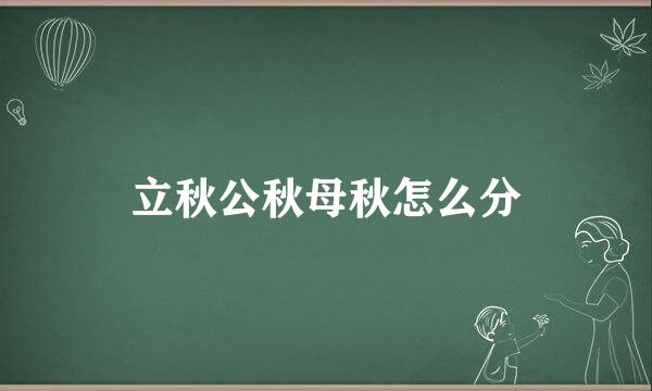 立秋公秋母秋怎么分