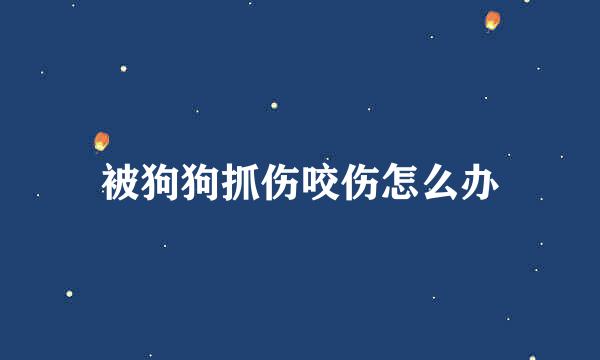 被狗狗抓伤咬伤怎么办
