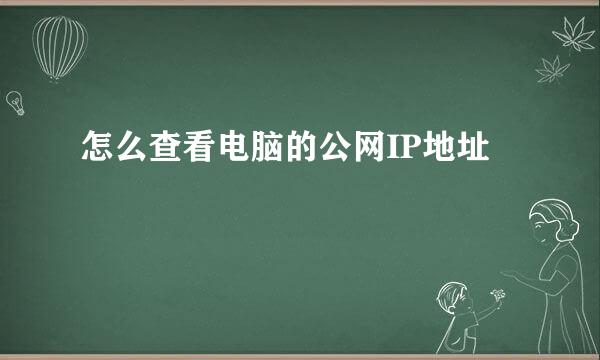 怎么查看电脑的公网IP地址
