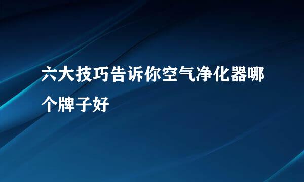 六大技巧告诉你空气净化器哪个牌子好