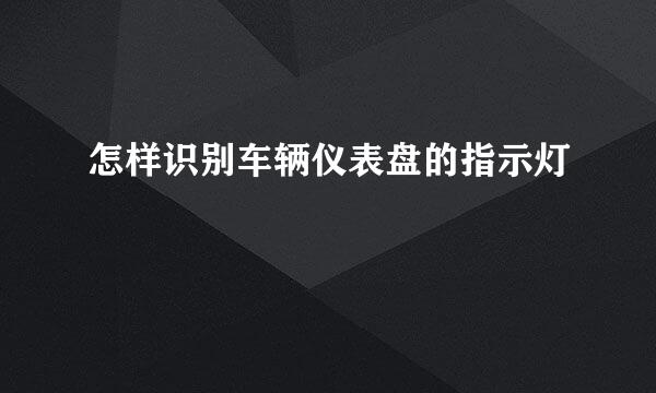 怎样识别车辆仪表盘的指示灯