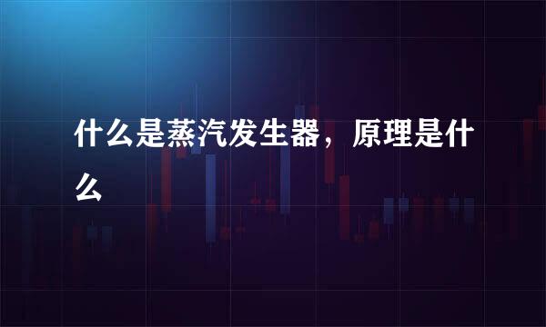 什么是蒸汽发生器，原理是什么