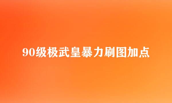 90级极武皇暴力刷图加点