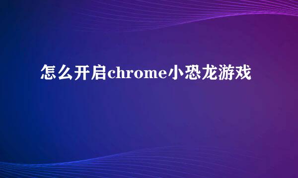怎么开启chrome小恐龙游戏