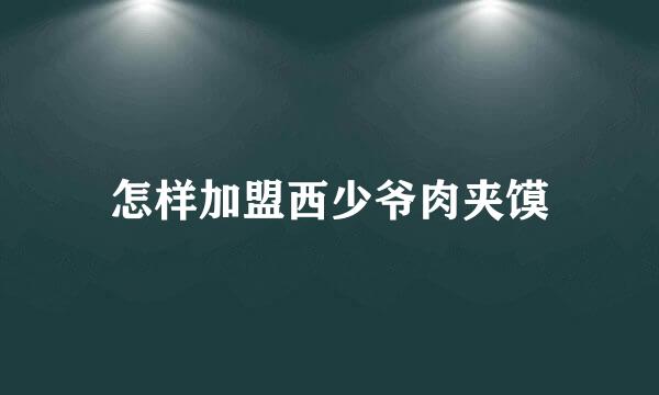 怎样加盟西少爷肉夹馍