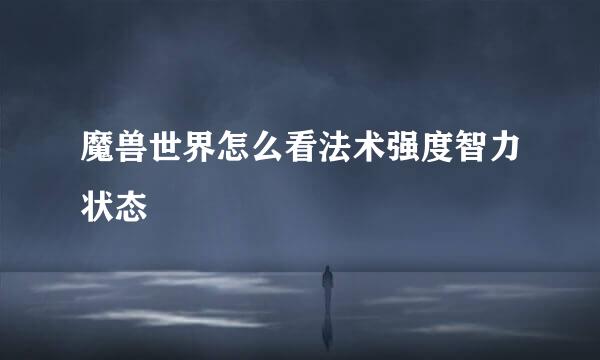 魔兽世界怎么看法术强度智力状态