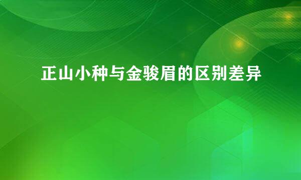 正山小种与金骏眉的区别差异