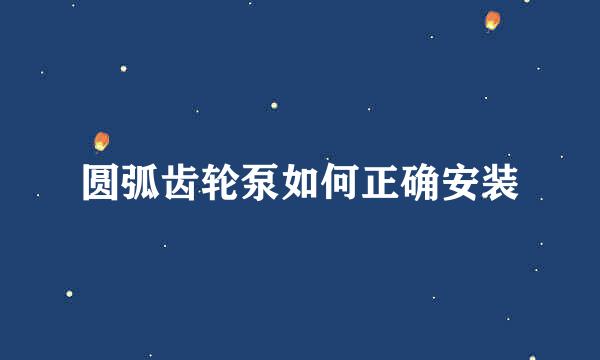 圆弧齿轮泵如何正确安装