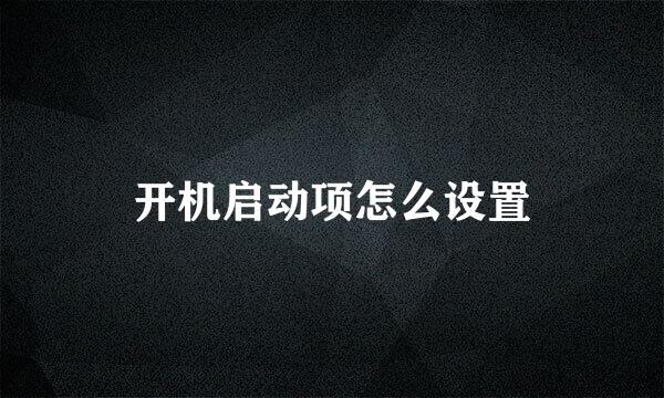 开机启动项怎么设置