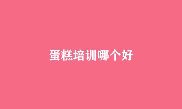 蛋糕培训哪个好
