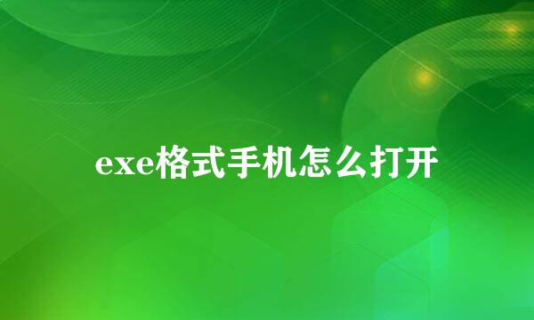 exe格式手机怎么打开