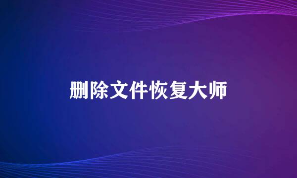 删除文件恢复大师