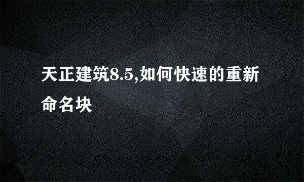 天正建筑8.5,如何快速的重新命名块