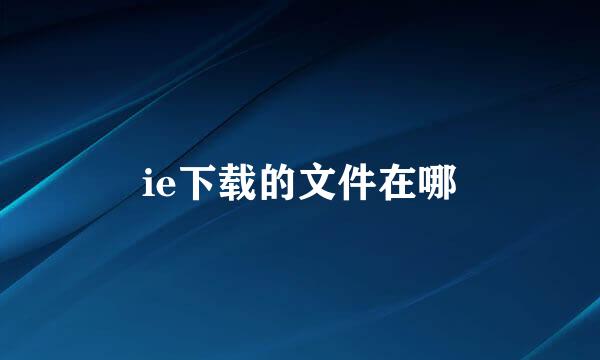 ie下载的文件在哪