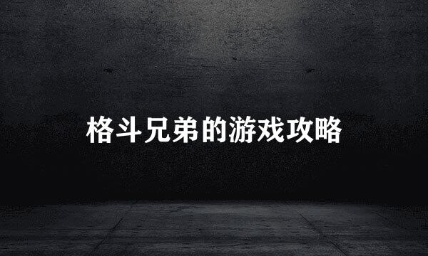 格斗兄弟的游戏攻略