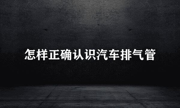怎样正确认识汽车排气管