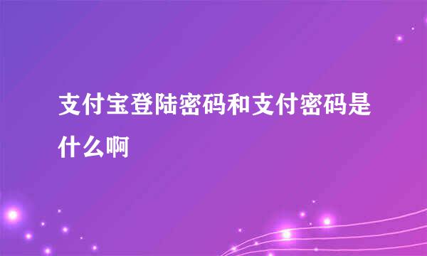 支付宝登陆密码和支付密码是什么啊