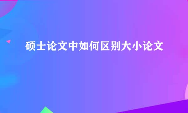 硕士论文中如何区别大小论文