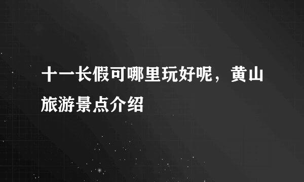 十一长假可哪里玩好呢，黄山旅游景点介绍