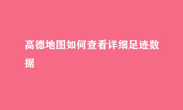 高德地图如何查看详细足迹数据