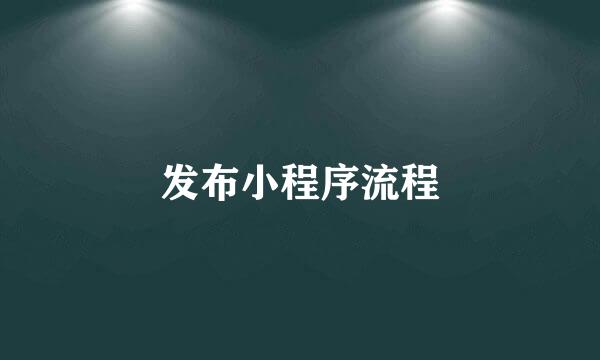 发布小程序流程