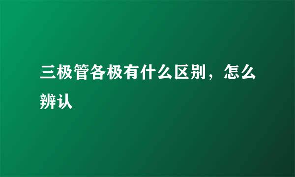 三极管各极有什么区别，怎么辨认