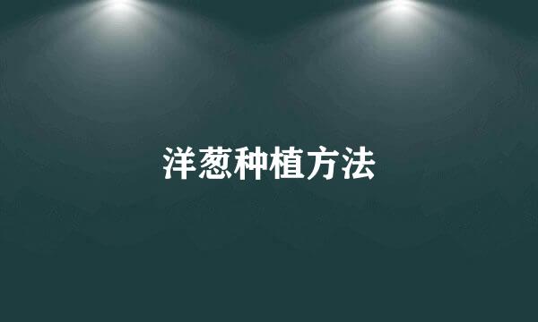 洋葱种植方法