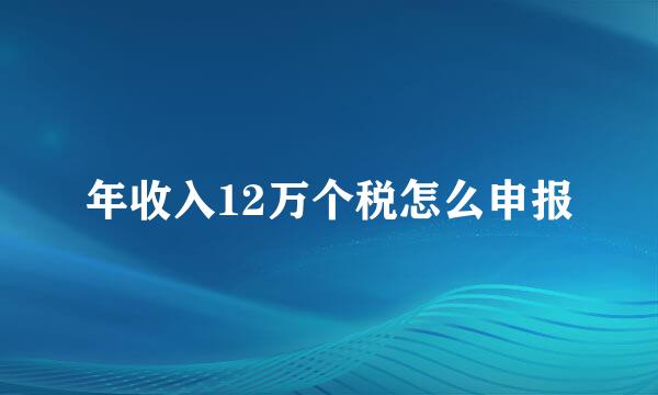 年收入12万个税怎么申报