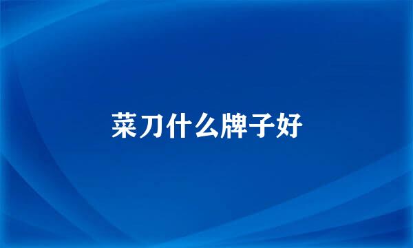 菜刀什么牌子好