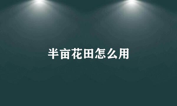 半亩花田怎么用