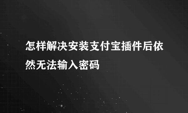 怎样解决安装支付宝插件后依然无法输入密码