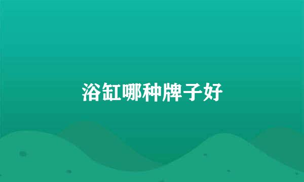 浴缸哪种牌子好