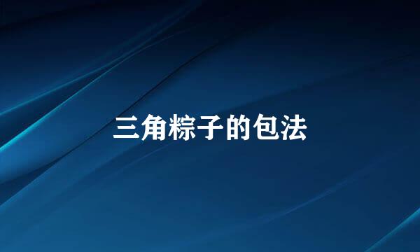 三角粽子的包法
