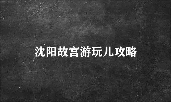 沈阳故宫游玩儿攻略