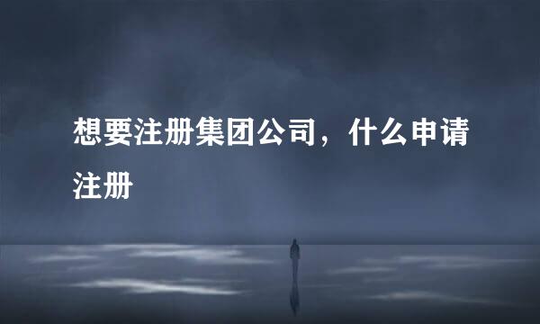 想要注册集团公司,什么申请注册