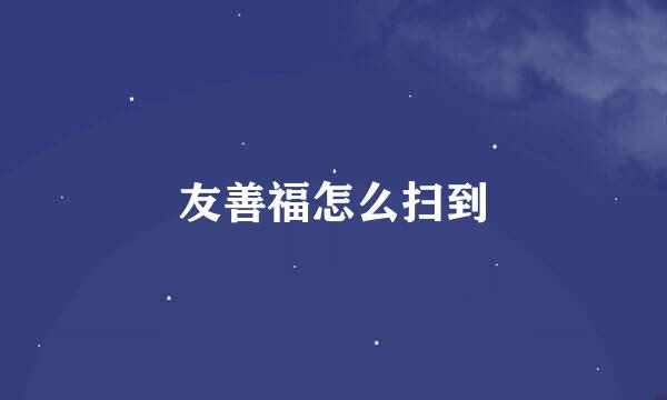 友善福怎么扫到
