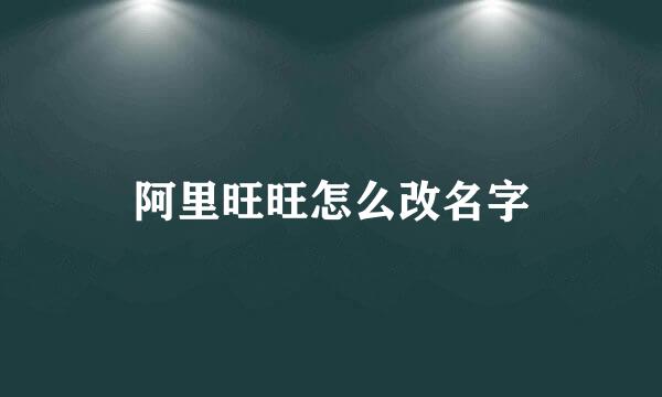 阿里旺旺怎么改名字