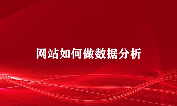 网站如何做数据分析