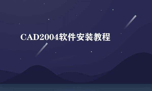 CAD2004软件安装教程