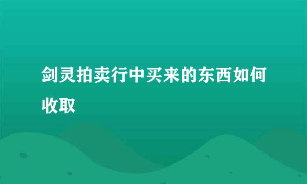 剑灵拍卖行中买来的东西如何收取