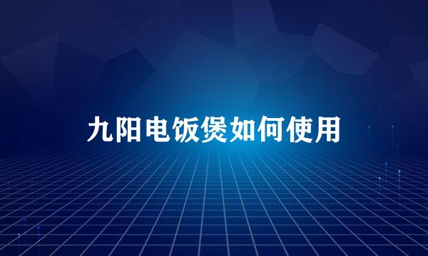 九阳电饭煲如何使用