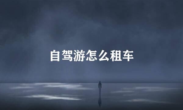 自驾游怎么租车