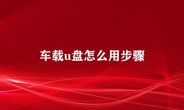 车载u盘怎么用步骤