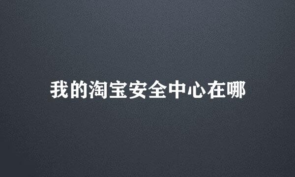 我的淘宝安全中心在哪