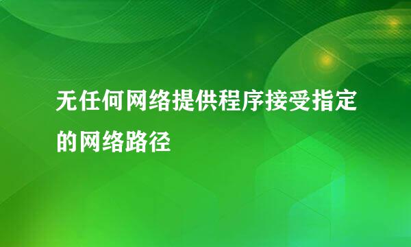 无任何网络提供程序接受指定的网络路径